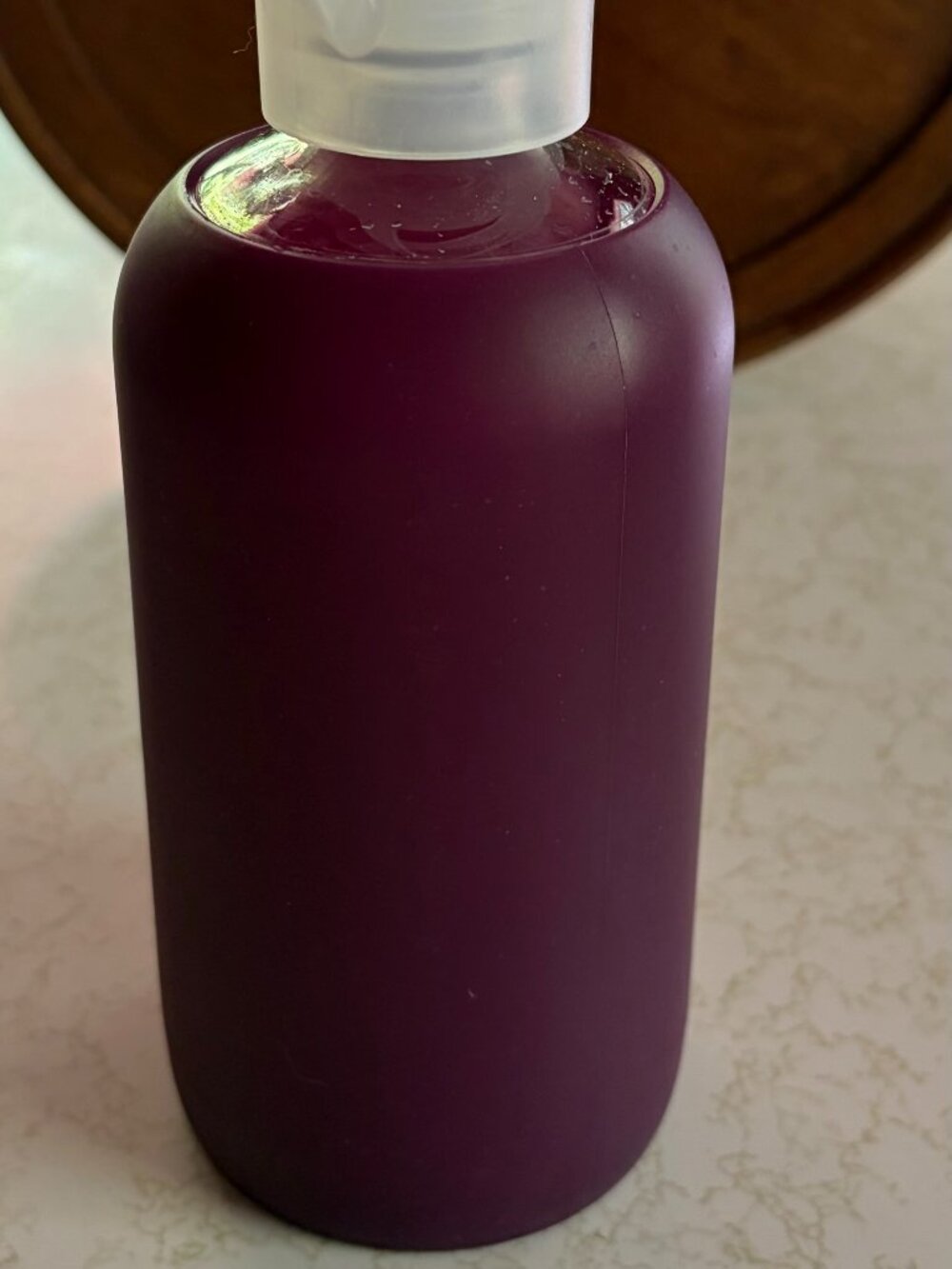Bkr Berry Wine Color Little Glass Silicone Water Bottle 500 mL.